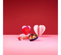 Venchi - Lattina a Forma di Cuore con 6 Cioccolatini Valentines, Gusto Latte ed Extra Fondente 75% Vegano, Senza Glutine, Confezione di San Valentino, 48 g, Idea Regalo