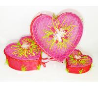 SCATOLA CUORE TESSUTO E METALLO 3 PEZZI SAN VALENTINO