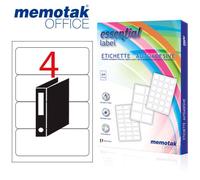 Scatola da 100 fogli A4 Etichette adesive Memotak formato in millimetri 190 x 61 400 etichette per scatola