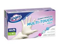 Scatola da 100 guanti monouso in vinile NON talcato Tg. L Logex