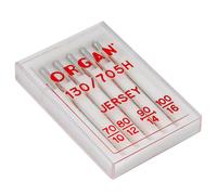 Scatola da 5 aghi per macchina da cucire domestica Organ 130/705H, progettati per ed elasticizzati, misure miste 70/10, 80/12, 90/14, 100/16, adatti per macchine da cucire domestiche