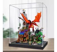 Scatola da collezione trasparente in acrilico, compatibile con Lego 21348 Dragon and Dungeon Building Block Model Dust Storage Box (solo scatola) (3 mm)