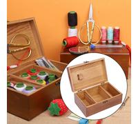 Scatola da cucito in legno con coperchio per appassionati di cucito,