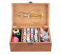 Scatola da Cucito in Legno con Kit da Cucito Cestino da Cucito Kit di Riparazione per Cuciture Strumenti da Cucito Fai-Da-Te Custodia per Riporre Il Filo Dell'Ago per Cucire a Mano (Set Box)