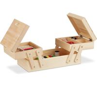 Scatola da cucito in legno Contenitore multifunzionale 5 scomparti 490 g