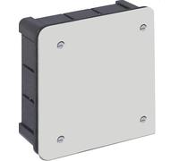 Scatola da incasso con coperchio e viti, dimensioni 150x150mm, per installazione elettrica e distribuzione di connessioni.