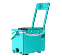 Scatola da pesca ultraleggera da 21 litri con seduta, gambe di sollevamento a 8 posizioni, schienale nascosto, contenitore for attrezzi in materiale composito multistrato ABS(Groen)