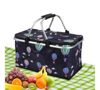 Scatola da picnic portatile: cestino isolante pieghevole, borsa da oltre 30 L | Escursionismo da viaggio Attrezzatura da campeggio all'aperto, borsa per alimenti vuota leggera con manico per