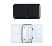 Scatola da Pittura Nera Con 14 Scomparti - Tavolozza Pieghevole per Dispenser di Colori - Vassoio in Metallo per Acquerelli Fai da Te