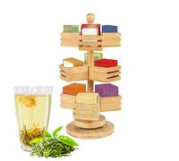 Scatola da tè a 3 ripiani, organizer per bustine di tè in legno con 9 scomparti, supporto per riporre il tè, 20 x 19 x 14 cm, design compatto, robusto 1,1 kg, per cucina, dispensa, casa
