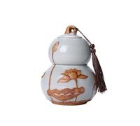 Scatola da tè a forma di bottiglia con coperchio ermetico e maniglia per il trasporto, contenitore in ceramica per tè sfuso, caffè, zucchero, noci, erbe e spezie(Grigio,Grand)