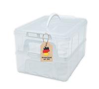 Scatola da trasporto per torte a 2 livelli in plastica 36,1 x 26,1 x 21,2 cm