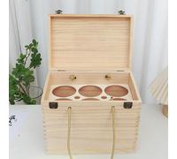 Scatola da vino in legno rustico con coperchio e manico per regali birra per