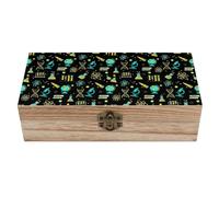 Scatola decorativa in legno con coperchio incernierato, organizer per gioielli e ricordi, ideale per matematica, fisica, biologia, chimica e scienze, o come contenitore per ricordi di compleanno o
