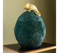 Kare Scatola decorativa di design Jackfruit Camaleonte, verde, oro, struttura elegante, scatola di latta, idea regalo, accessori decorativi per la casa, decorazione della stanza, soggiorno, 34 x 25 x