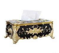 Scatola decorativa unica per fazzoletti, per migliorare lo spazio, stile europeo, in plastica, elegante porta fazzoletti, porta tovaglioli, decorazione per la casa (nero)