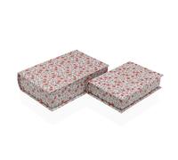 Scatola Decorativa Versa Tela Legno MDF Libro Rose