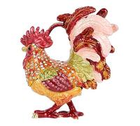 Scatola Decorazioni Para Salas De Casa Decorazione da scrivania Decorazione Decorazione Camera da letto Custodia for gioielli Feng Shui Statua di pollo Decorazione retrò Porta anelli for la casa Lega/