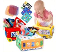 Scatola dei fazzoletti di peluche per bambini, giocattolo di apprendimento simulato per bambini, giocattolo per l'esercizio delle dita, giocattoli per bambini, adatti come regalo di Natale Macchine ro