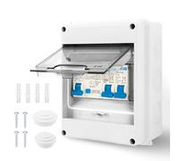 Scatola dei fusibili a parete a 9 vie, IP65, con interruttore Fi, mini distribuzione a parete per roulotte, garage, officine, 63 A, 30 mA RCD 4MCB (1P + N40A + 1P6A + 1P16A)