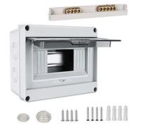 Scatola dei fusibili a parete, scatola di distribuzione IP65 con 1 fila, 8 moduli, morsetti in ottone, distributore di piccole dimensioni per ambienti umidi, giardini, esterni, ville