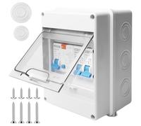 Scatola dei fusibili da 220 V, impermeabile, IP65, piccolo distributore da parete con interruttore dell'aria 10 A+10 A, scatola dei fusibili con interruttori, porte AC 32 A, per casa e ufficio, 5