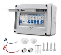 Scatola dei fusibili da parete, antipolvere, IP65: Nizirioo interruttore 63 A con linea, interruttore dell'aria 2 x 6 A+10 A+20 A+32 A, piccolo distributore per giardino esterno