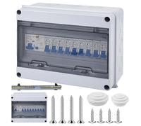 Scatola dei fusibili da parete, distributore di corrente da parete, con interruttore di protezione Fi, IP65, impermeabile, per interni/esterni, interruttore 125 A, interruttore di separazione AC 7 x