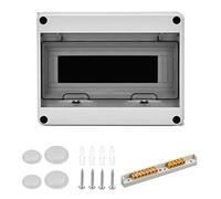 Scatola dei fusibili da parete, piccolo distributore, 1 fila di 12 moduli, IP65, impermeabile, per ambienti umidi, per giardino, colonne di carica, o ambienti esterni