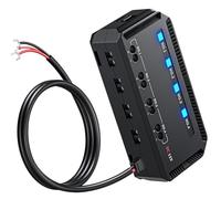 Scatola dei fusibili universale da 12 V per auto, con 4 circuiti, lama a basso profilo, indicatore LED e portafusibili.