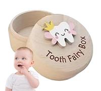 Scatola dei ricordi della fatina dei denti - Adorabile portadentini in legno | Regalo per baby shower o compleanno, contenitore per i denti per ragazzi e ragazze, perfetto salva-denti e contenitore co