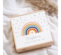 Scatola dei ricordi in legno Baby Arcobaleno Cuore Scatola Promemoria Regalo Bambino Regalo di nascita Personalizzato Regalo di nascita Regalo di nascita Personalizzato Regalo Bambino nascita