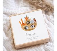 Scatola dei ricordi in legno Baby Party Arche, scatola dei ricordi per bambini, regalo per nascita, regalo di nascita personalizzato, regalo per nascita