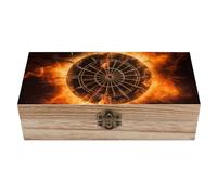 Scatola dei ricordi in legno con bersaglio per freccette, organizer decorativo in legno con coperchio incernierato, grande scatola del tesoro per ricordi di nozze fatta a mano per gioielli, foto, fra