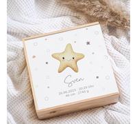 Scatola dei ricordi in legno con stella marina, regalo per neonati, regalo per nascita, regalo di nascita personalizzato, regalo per nascita, regalo per nascita