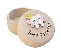 Scatola dei ricordi per i denti da latte - Scatola dei ricordi per i denti da latte - Adorabile portadenti perduti in legno | Scatola regalo perfetta per compleanni e baby shower | Ricordo a tema fata