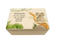 Scatola dei ricordi per neonati e bambini - stampa koala, regalo per nascita, personalizzabile, M