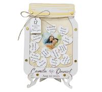 Scatola dei ricordi per ragioni per cui ti amo, vaso per ragioni per cui ti amo,Cornice di motivi d'amore in legno | Vaso per molti messaggi in legno per Natale, compleanno, anniver