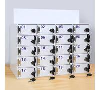 scatola del cellulare, Scatola portaoggetti in acrilico for telefono cellulare con serratura e chiavi, bianca, con più slot(25Slots)
