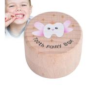 Scatola del manometro in legno - Box da denti per bambini | Risparmio di denti, perdita di, scatola da sicuro per bambini ricordo per i ricordi del primo ricciolo dei