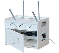 Scatola Del Router Scatole Per Cavi Per Montaggio A Parete Scatole Per Cavi Tv Set Top Rack Scatola Di Immagazzinaggio Per Router Wifi Con Prese Di Dissipazione Del Calore Leg, White, 32.5*26.5*32.5cm