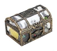 Scatola del tesoro dei pirati in plastica trasparente organizer per gemme di cristallo e gioielli con stile retrò e costruzione robusta per l'uso quotidiano
