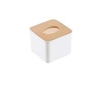 Scatola del tessuto in plastica, scatola del tessuto con coperchio in legno per l'home office dell'auto(Square)