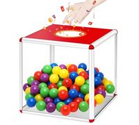 Scatola della lotteria, 25 cm, trasparente, scatola per tombola, con lega di alluminio, scatola quadrata per giochi di Tombola, contenitore cubico per raccolta fondi (trasparente)