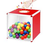 Scatola della lotteria, 30 cm, trasparente, scatola per tombola con lega di alluminio, scatola quadrata per giochi Tombola, contenitore cubico per raccolta fondi (trasparente su un lato)