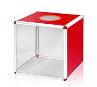 Scatola Della Lotteria, Lotteria Scatola con Struttura in Lega di Alluminio, Scatola per Lotteria, Raffle Box per Riunioni Annuali e Giochi, Scatola per Raccolta Fondi Cubica (25 x 25 x 25 cm)