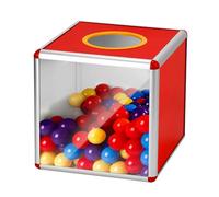 Scatola della lotteria trasparente, 25 x 25 cm, con cornice in alluminio e pannelli in acrilico, chiusura di sicurezza, ideale per lotteria, votazione, eventi, fiere e raccolta fondi