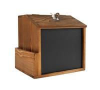 Scatola delle votazioni - Scatola per suggerimenti con serratura, in legno, stile vintage, cassetta delle lettere con serratura a parete, con lavagna per raccolta fondi all'aperto