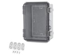 Scatola Derivazione Esterna IP66 Impermeabile in ABS, Coperchio Trasparente con Cerniera in Acciaio Inossidabile, Scatola Elettrica con Staffa a Parete(28x19x13cm/11x7.5x5.1in)