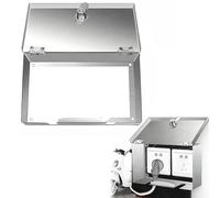 Scatola Derivazione Esterna, Scatola Esterna Presa, Cassetta Stagna per Esterno in Acciaio Inossidabile Impermeabile, Scatola Elettrica Bloccabile a Parete(21x12x7cm/8.3x4.7x2.8in)